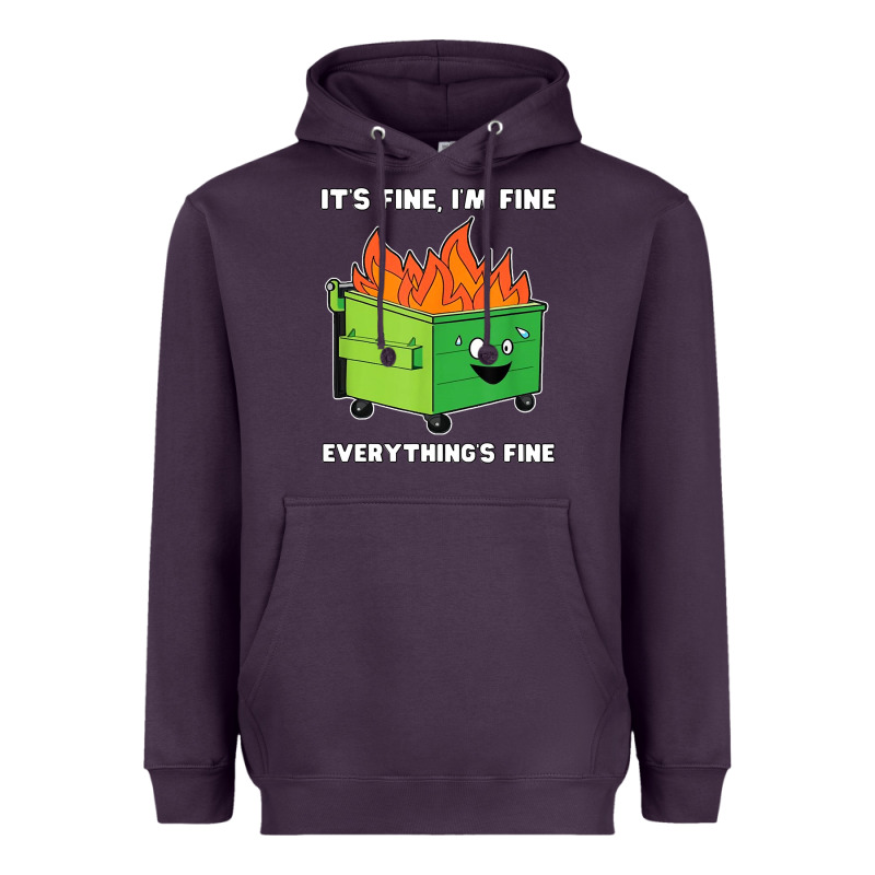 Dumpster Fire Its Fine Im Fine Heavyweight Hoodie by linhVisuals | Teevron