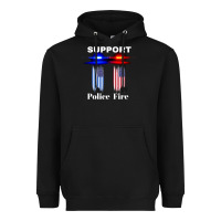 Black support our police & fire departments   1st responders premium Heavyweight Hoodie - linhVisuals