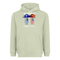 Matcha support our police & fire departments   1st responders premium Heavyweight Hoodie - linhVisuals