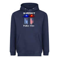 Support Our Police & Fire Departments   1st Responders Premium Heavyweight Hoodie | Teevron