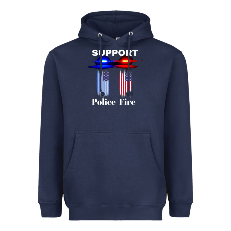 Support Our Police & Fire Departments   1st Responders Premium Heavyweight Hoodie by linhVisuals | Teevron