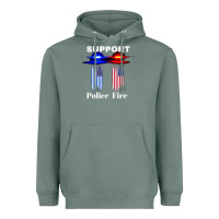 Sage support our police & fire departments   1st responders premium Heavyweight Hoodie - linhVisuals