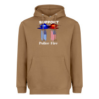 Toasted Coconut support our police & fire departments   1st responders premium Heavyweight Hoodie - linhVisuals