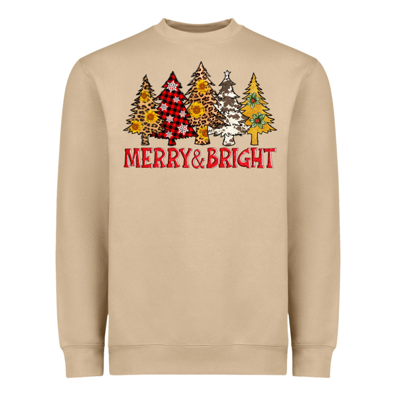 Merry And Bright Leopard Christmas Trees Heavyweight Sweatshirt by AdoDesignShop | Teevron