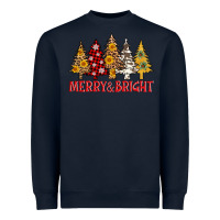 Navy merry and bright leopard christmas trees Heavyweight Sweatshirt - AdoDesignShop