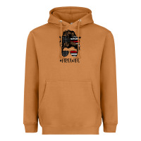 Meerkat fire wife messy bun firefighter wife thin red line husband Heavyweight Hoodie - linhVisuals