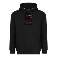 Black fire wife messy bun firefighter wife thin red line husband Heavyweight Hoodie - linhVisuals