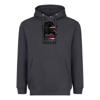 Smoke fire wife messy bun firefighter wife thin red line husband Heavyweight Hoodie - linhVisuals