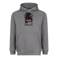 Storm fire wife messy bun firefighter wife thin red line husband Heavyweight Hoodie - linhVisuals