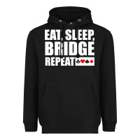 Black funny bridge card game lover bridge Heavyweight Hoodie - linhVisuals
