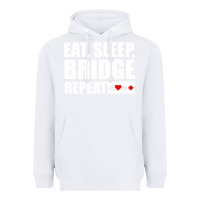 White funny bridge card game lover bridge Heavyweight Hoodie - linhVisuals