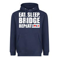 Navy funny bridge card game lover bridge Heavyweight Hoodie - linhVisuals