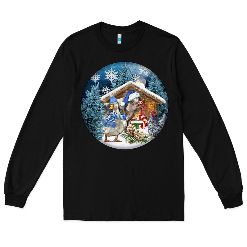 Winter Farm Animals Long Sleeve Tee by FaDigitalArtStudio | Teevron