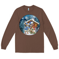 Chestnut Winter Farm Animals Long Sleeve Tee - FaDigitalArtStudio