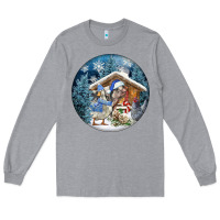 Heather Grey Winter Farm Animals Long Sleeve Tee - FaDigitalArtStudio