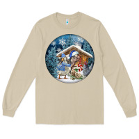 Mushroom Winter Farm Animals Long Sleeve Tee - FaDigitalArtStudio