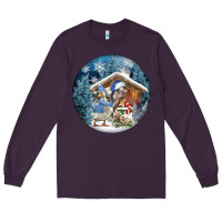 Plum Winter Farm Animals Long Sleeve Tee - FaDigitalArtStudio