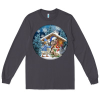 Smoke Winter Farm Animals Long Sleeve Tee - FaDigitalArtStudio
