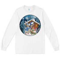 White Winter Farm Animals Long Sleeve Tee - FaDigitalArtStudio