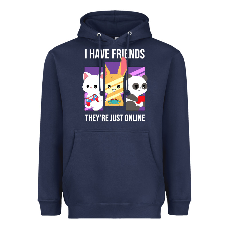 I Have Friends They Are Just Online Heavyweight Hoodie by linhVisuals | Teevron