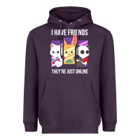 Plum i have friends they are just online Heavyweight Hoodie - linhVisuals