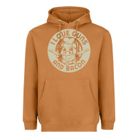 Meerkat i love guns bacon pork pig funny gun Heavyweight Hoodie - linhVisuals