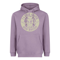 Lavender i love guns bacon pork pig funny gun Heavyweight Hoodie - linhVisuals
