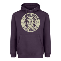 I Love Guns Bacon Pork Pig Funny Gun Heavyweight Hoodie | Teevron