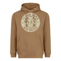 Toasted Coconut i love guns bacon pork pig funny gun Heavyweight Hoodie - linhVisuals