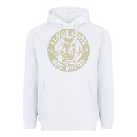 White i love guns bacon pork pig funny gun Heavyweight Hoodie - linhVisuals