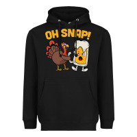 Black oh snap thanksgiving cute turkey day Heavyweight Hoodie - linhVisuals