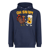 Navy oh snap thanksgiving cute turkey day Heavyweight Hoodie - linhVisuals