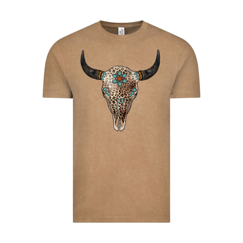 Leopard Bull Skull Vintage Tee by Jasminsmagicworld | Teevron