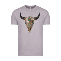 Vintage Zinc Leopard Bull Skull Vintage Tee - Jasminsmagicworld