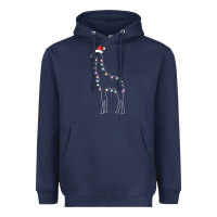 Navy santa giraffe christmas color led Heavyweight Hoodie - linhVisuals