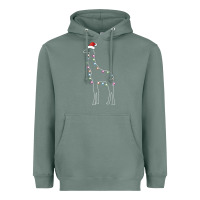 Sage santa giraffe christmas color led Heavyweight Hoodie - linhVisuals