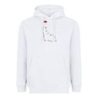 White santa giraffe christmas color led Heavyweight Hoodie - linhVisuals