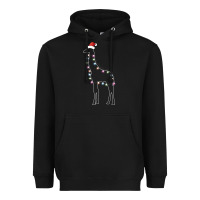 Black santa giraffe christmas color led Heavyweight Hoodie - linhVisuals