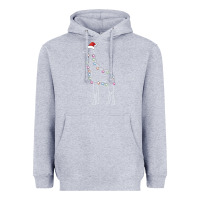 Heather Grey santa giraffe christmas color led Heavyweight Hoodie - linhVisuals