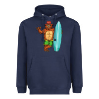 Navy surfing premium Heavyweight Hoodie - linhVisuals