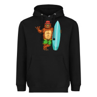Black surfing premium Heavyweight Hoodie - linhVisuals
