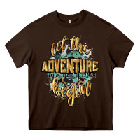 Chocolate Brown let the adventure begin 2024 Heavy Core Tee - CowGirlArtShop