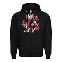 Black valentine's day cow patches Zipper Hoodie - AdoDesignShop