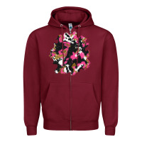 Burgundy valentine's day cow patches Zipper Hoodie - AdoDesignShop