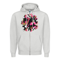 Dove Grey valentine's day cow patches Zipper Hoodie - AdoDesignShop