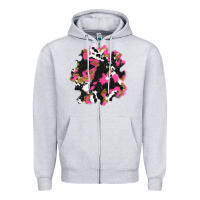 Heather Grey valentine's day cow patches Zipper Hoodie - AdoDesignShop