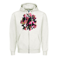 Oatmeal Heather valentine's day cow patches Zipper Hoodie - AdoDesignShop