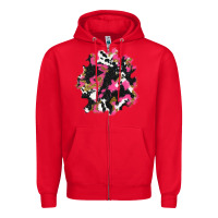 Red valentine's day cow patches Zipper Hoodie - AdoDesignShop