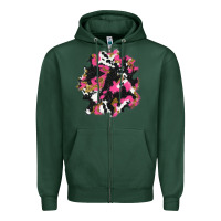 Sports Green valentine's day cow patches Zipper Hoodie - AdoDesignShop