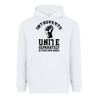 White introverts unite Heavyweight Hoodie - linhVisuals